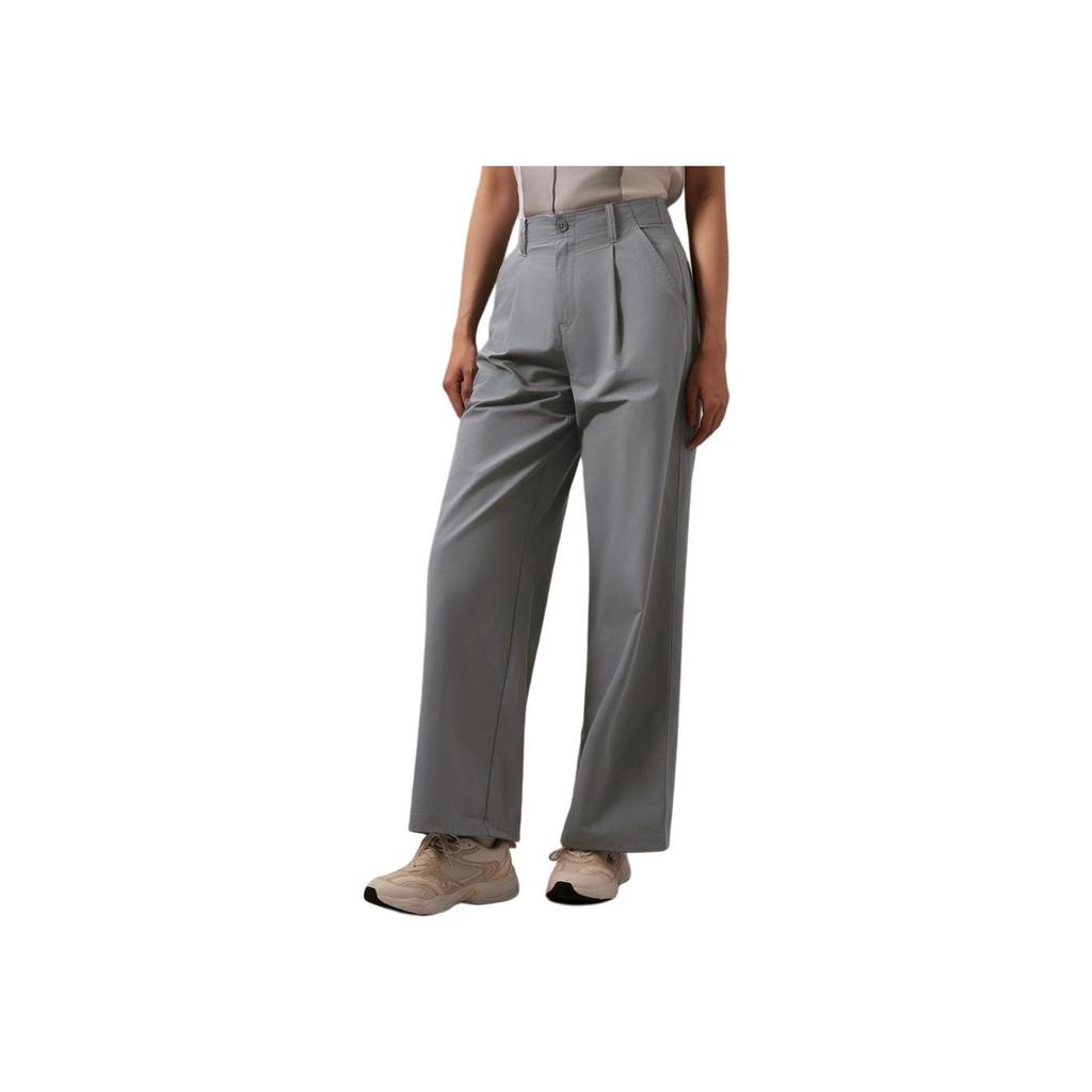 Calvin Klein Classic Label Pleated Loose Casual Pants Women bottoms Starry-Gray J224088