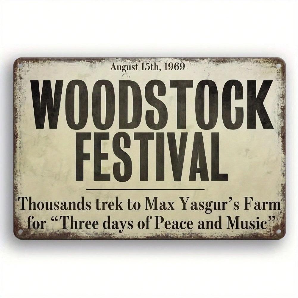 

Vintage 1969 Metal Wall Art Music Festival Decor Rustic Iron Sign Woodstock Quote Man Cave Gift Home Bar Decorations 20x30 разноцветный