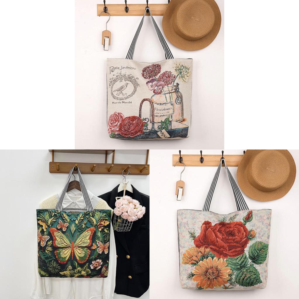 Bohemian Embroidered Tote Bag With Polyester Lining For Women And Casual Outings