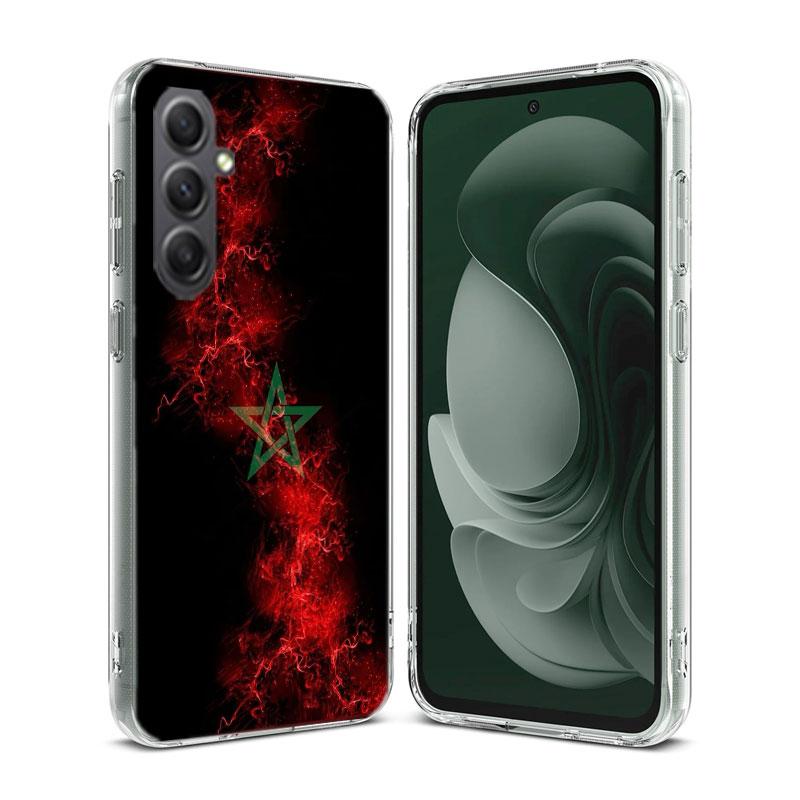 Morocco Flag Soccer Phone Case For Samsung A16 A26 A36 A56 A17 A03S A04S A02S A05S A50S A30 A20 A70S A40 A21 Galaxy Note 20 10 9