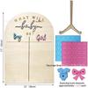 Wooden Baby Gender Reveal Voting Board with Stand - Gender Guessing Game for Parties