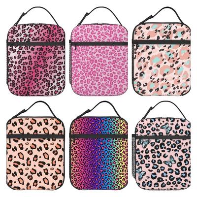 Animal Cheetah Pink and White Leopard Print Lunch Bag Tote Bag Lunch Bag for Men Women Kids Lunch Box Insulated Lunch Bag