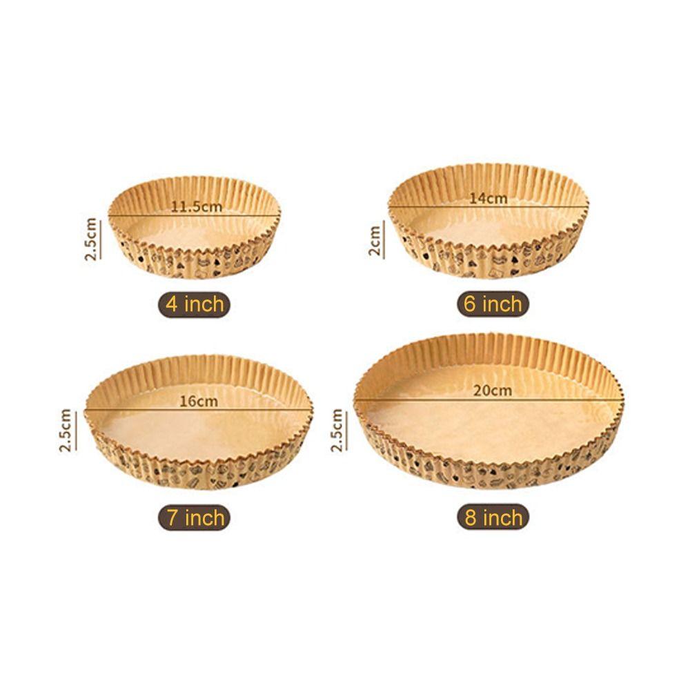 50pcs Round Pizza Paper Tray Greaseproof Baking Papers Air Fryer Paper Baking Applications