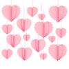 8Pcs Valentine's Day Heart Decoration Foldable Paper Heart Shape Ornament Easy Assembly for Wedding Party Decoration