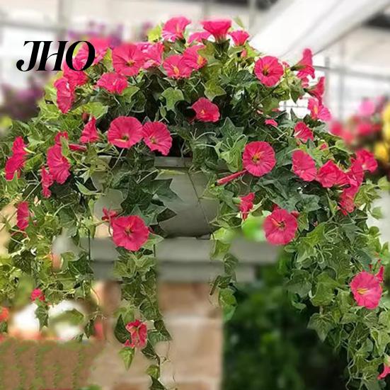 Künstliche Prunkwinde 44 Blüten Realistische Gefälschte Seiden-Petunienblumen UV-beständig Außen Dekoration Innen Garten Hof Wandbehang Kunstpflanzen Dekoration