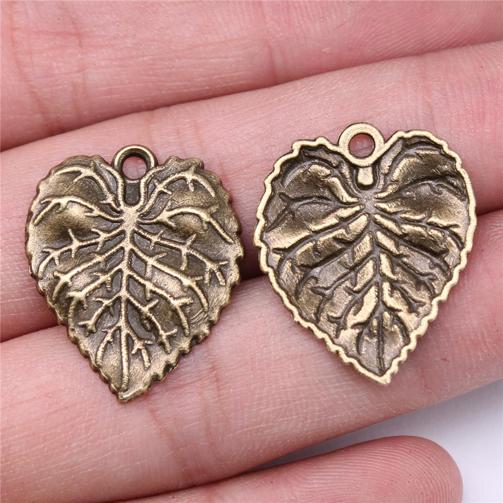 10pcs Tree Leaf Charms Pendant Antique Bronze Silver Color Pendants DIY Crafts Making Findings Handmade Tibetan Jewelry