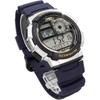 Casio World Time Digital Men's Watch AE-1000W-2AV Navy Silver Waterproof Travel Timepiece