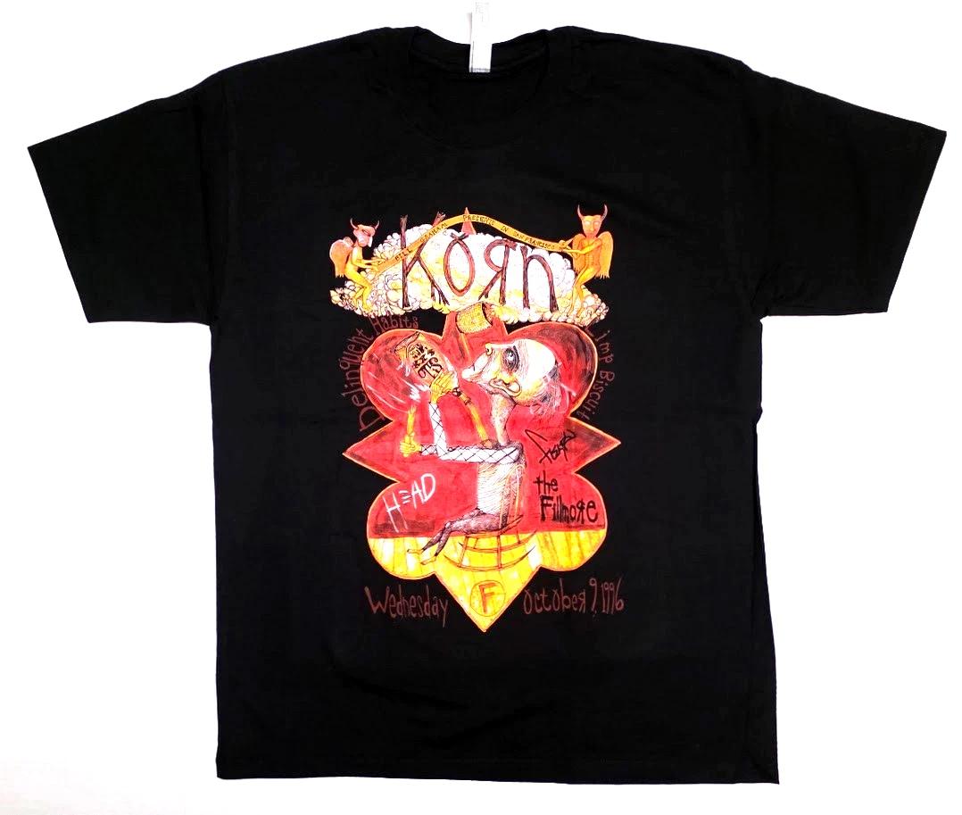 KORN T-shirt Fillmore 1996 Nu Metal Alternative Rock Mens Tee Men s New XXL