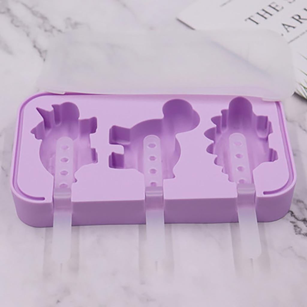 Dinosaur Silikon Hjemmelaget Is Med Lokk Med Plastpinne