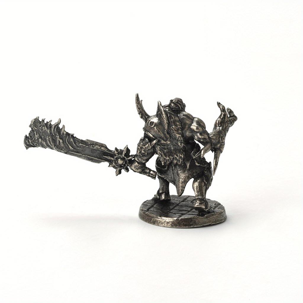 Vintage White Brass Butcher Orc Soldiers Models Desktop Ornaments Decorations Game Miniature Figurine Accessories Men Gifts