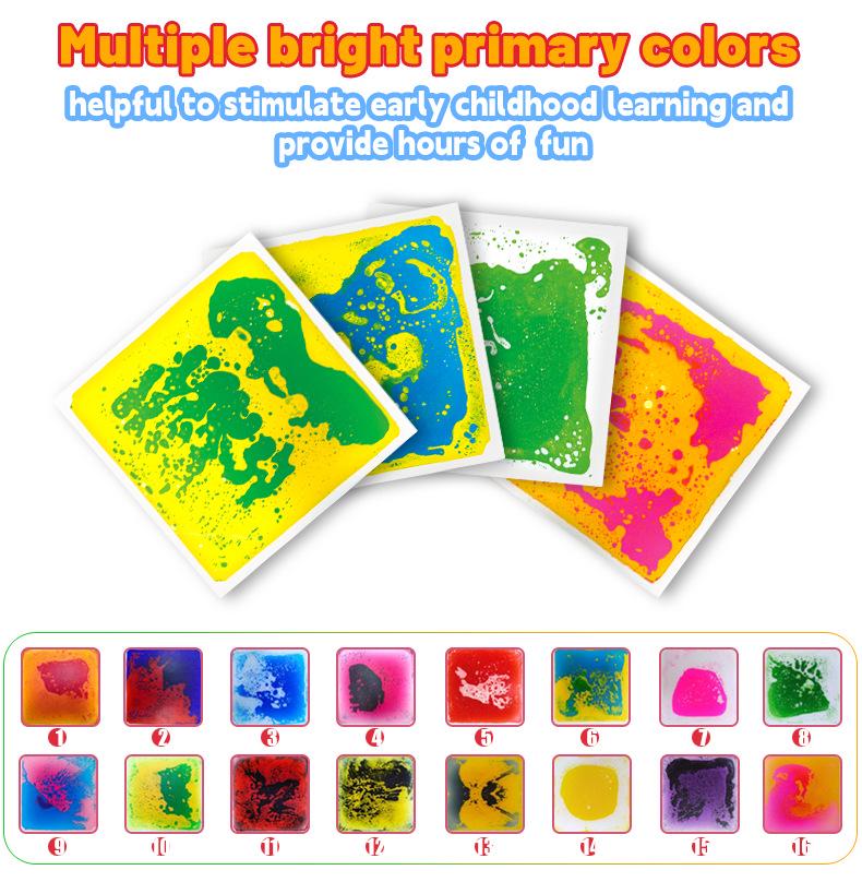 50cm Liquid Color Floor Tiles: Sensory & Puzzle Mat for Kids
