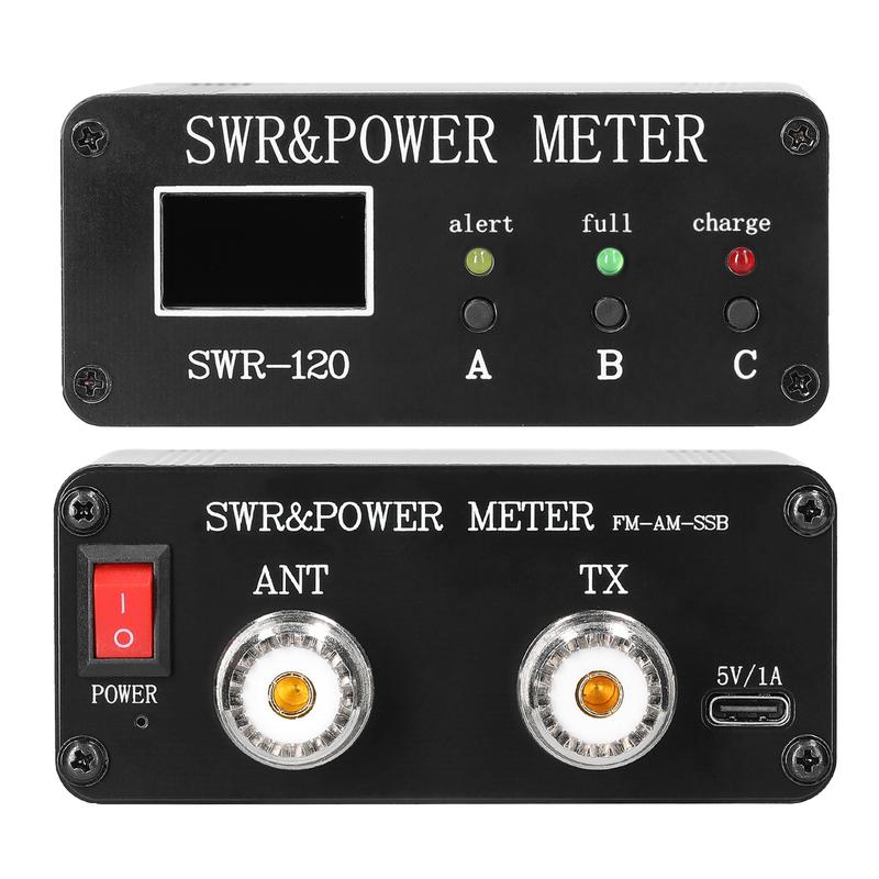 1,8 MHz - 50 MHz Měřič stojatých vln Krátkovlnný Měřič Typ-C Nabíjecí rozhraní FM AM CW SSB SWR 0,5 W - 120 W Měřič SWR a výkonu ve Wattech