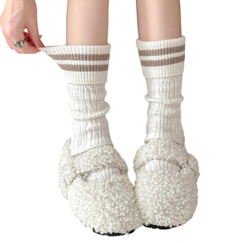 Knitted Wool Hiking Socks Breathable Boot Work Socks Warm Winter Thick Socks Thermal Socks for Cold Weather Gift 1 Pair os