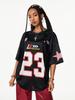 Maglia da Calcio da Donna con Scollo a V a Maniche Corte, Vestibilità Larga, in Rete, Stampa di Numeri e Lettere, T-shirt Oversize, Streetwear Y2K, Top Sportivo Casual Estivo