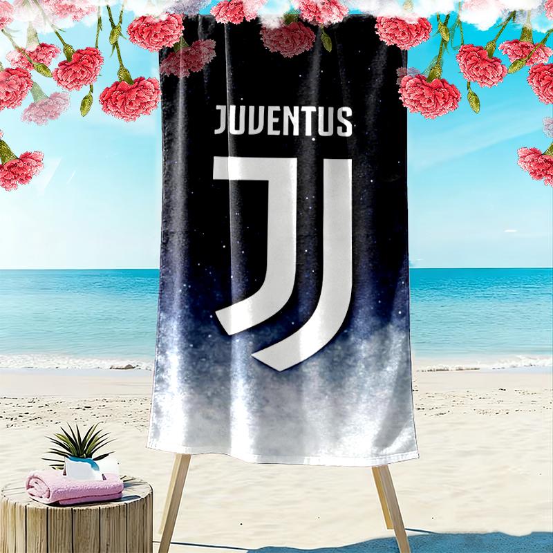 Serviette de plage du club de football Juventus, Durable et facile à nettoyer, Serviette de plage douce et vive, Parfaite pour le voyage