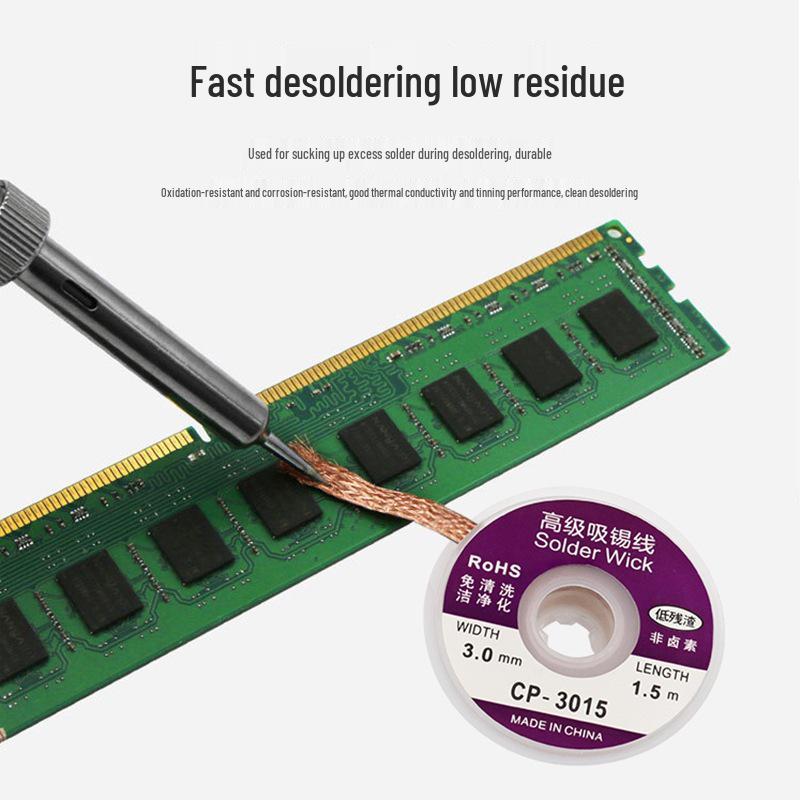 Low Residue Desoldering Wick for BGA Solder Pad Removal - Electronic Repair Tool