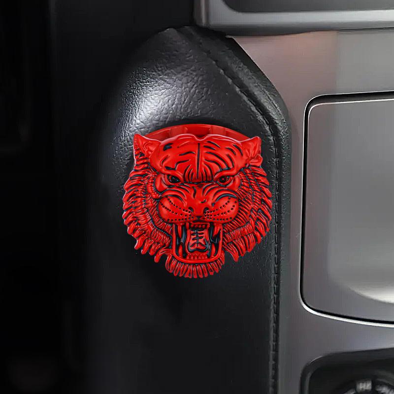 

Крышка корпуса кнопки зажигания двигателя автомобиля с головой тигра, металлическая кнопка запуска и остановки двигателя, декоративное кольцо, устойчивое к царапинам, автомобильные аксессуары