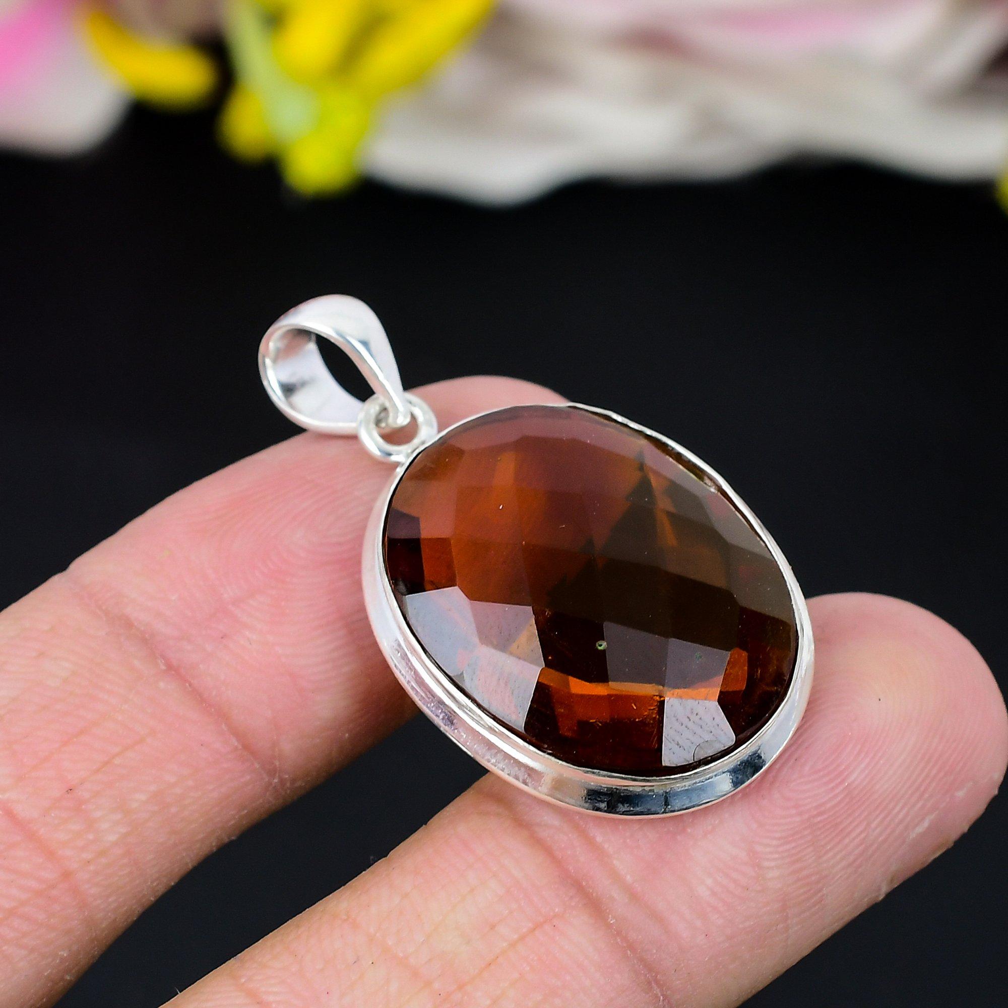 

Honey Topaz Gemstone Handmade 925 Sterling Silver Jewelry Pendant 1.50 KG-279
