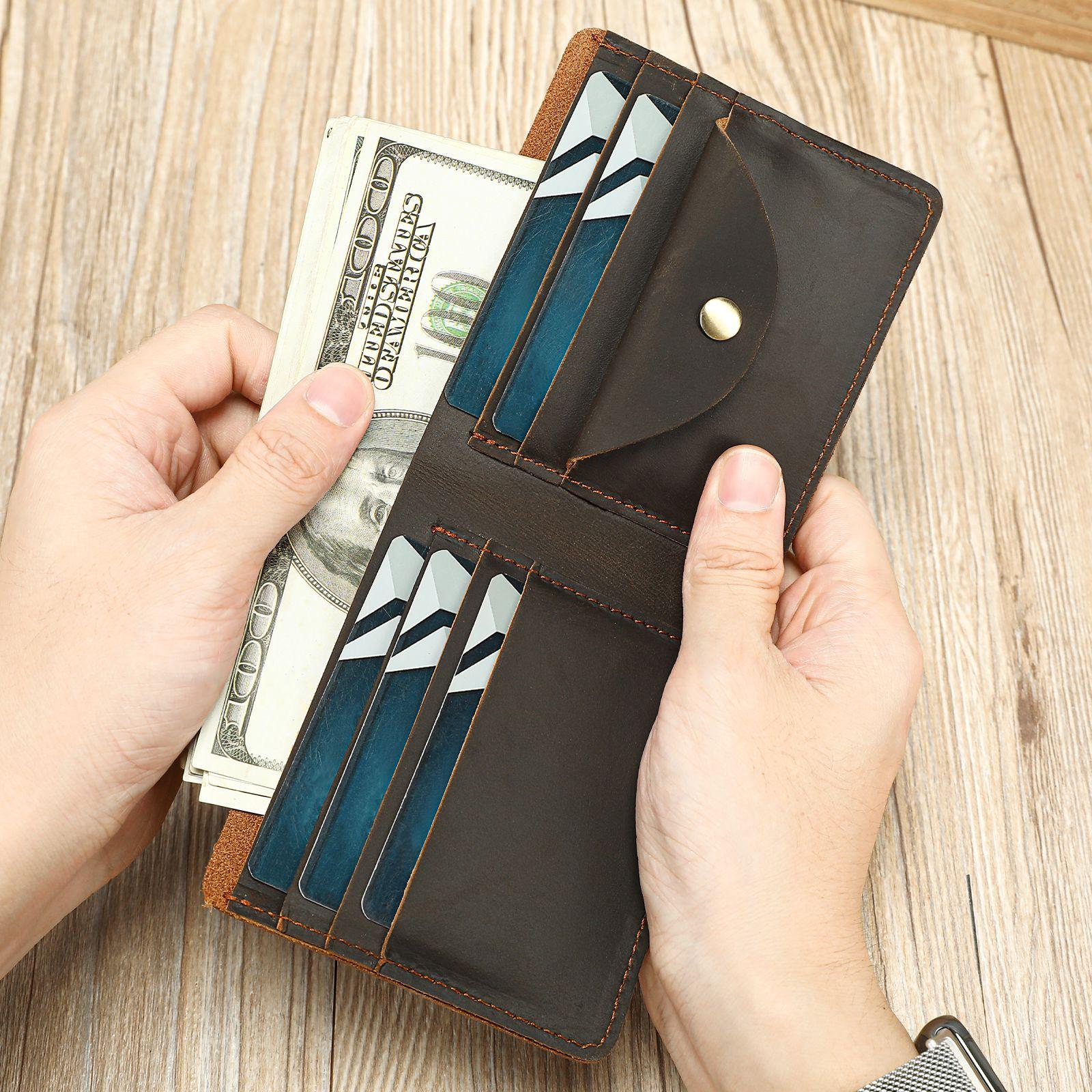 

Многофункциональный и простой кошелек, монетница, высококачественный кошелек ручной работы One Size темный кофе