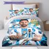 Leo Messi Pattern Bedding,Quilt Set Quilt Cover Pillowcase Home Birthday Gift(1 * duvet cover + 2 * pillowcase, without core)