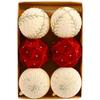 Holiday Decoration Set 6 Christmas Balls Wine Red and For Champagne Gold Colors Diameter 85cm for Christmas Tree Ornaments