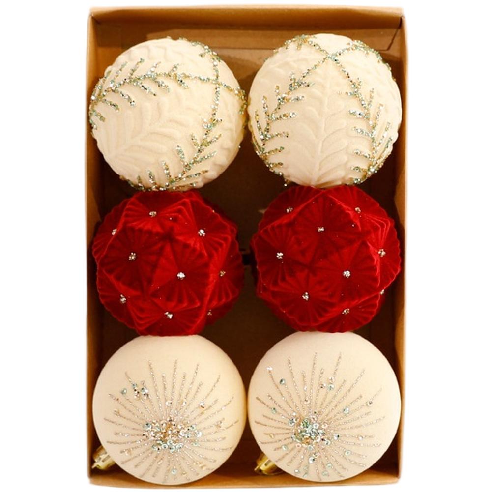 Holiday decoration set 6 Christmas balls wine red and For champagne gold colors diameter 85cm for Christmas tree ornaments