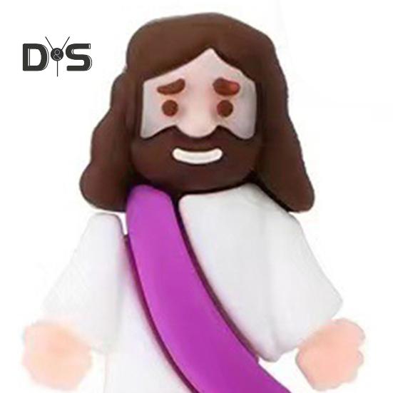 12/48 stk Mini Jesus-figur PVC Frelser Jesus Figurmodell Statue Skulptur Skrivebordsdekorasjon påskepryd Julefestivalgave
