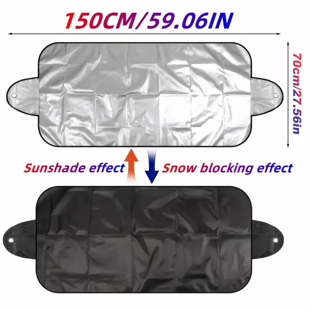 Winter Car Windshield Snow Cover PE Material Folding Freeze Window Protector 59.06x27.56x0.39 Inches Car Snow Cover