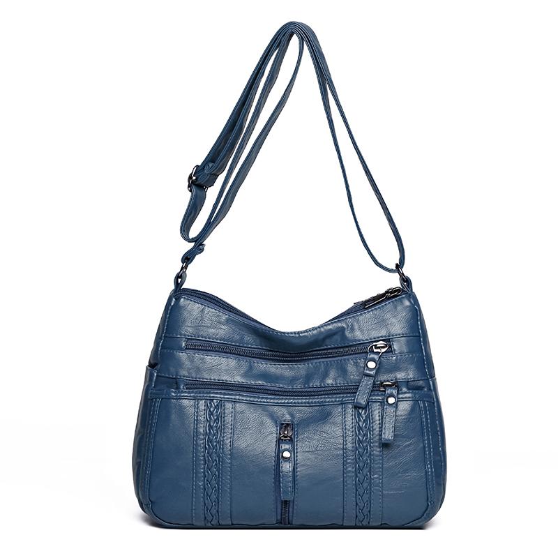 Dámská taška Soft Leather Crossbody Bag Taška přes rameno pro matku středního věku