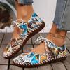Summer Sandals Women's Embroidered Casual Leaky Heel Soft Sole Ethnic Chinese Style Fashion Ethnic Style Shoes  flats