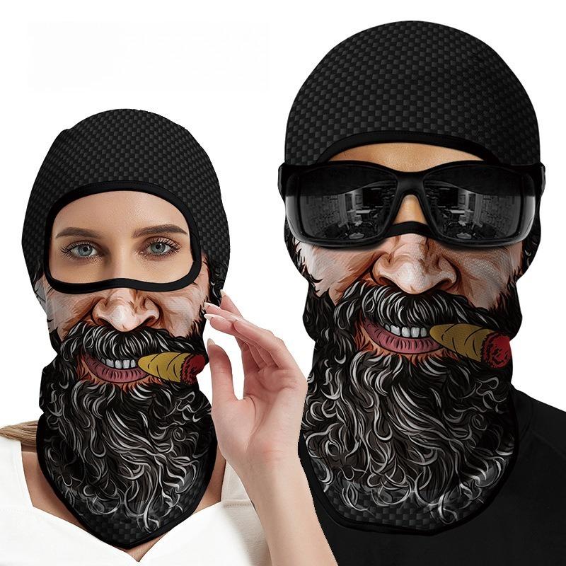 1PC summer sunscreen headgear men and women outdoor locomotive riding helmet lining headgear fishing funny face kini face mask