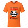 Funny Panda Gym Print T-Shirt Summer Tees for Men Women O-neck Casual Short Sleeve Weightlifting Installing Muscles Fashion Tops