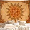 Bohemian Mandala Floral Tapestry | Flat Printed Large Retro Indian Style Orange Yellow Flower Wall Hanging For Bedroom Dorm