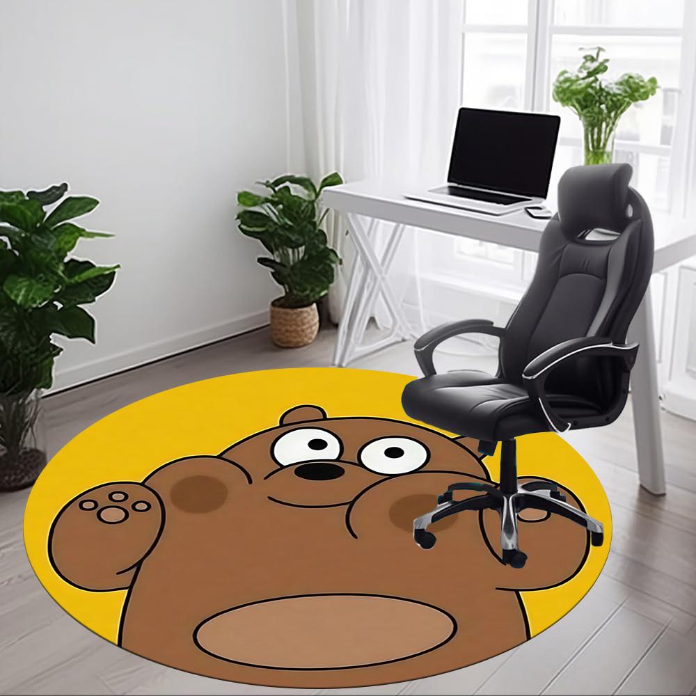 

1pc We Bare Bears Friends Office Round Area Rug, Under Office Chairs Bedroom Living Room Home Decor, Room Decoa1022141 80cm by 80cm
