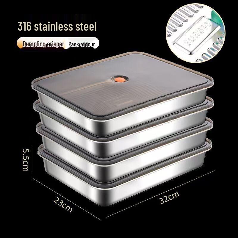 316 Stainless Steel Sealed Dumpling Storage Containers