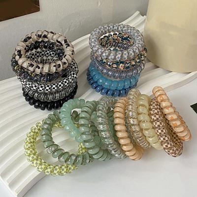 5Pcs Small Spiral Hair Coils High Elastic Ponytail Holder Women Adjustable Phone Cord Hair Ties Versatile Scrunchie Hair Accessories