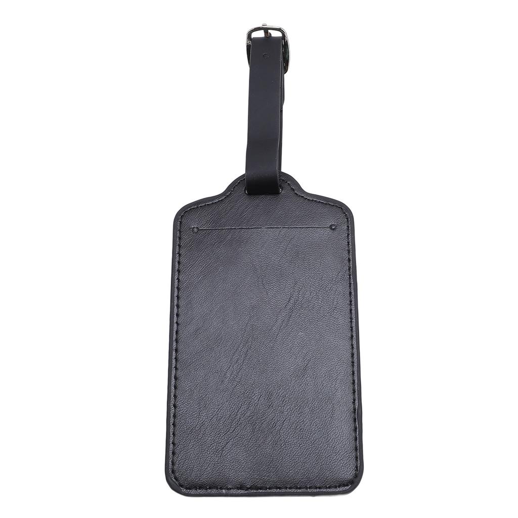 Luggage Baggage Tag Rain Proof PU Leather Soft Lock Design Stylish Luggage ID Label for Travel and Business Trip Black