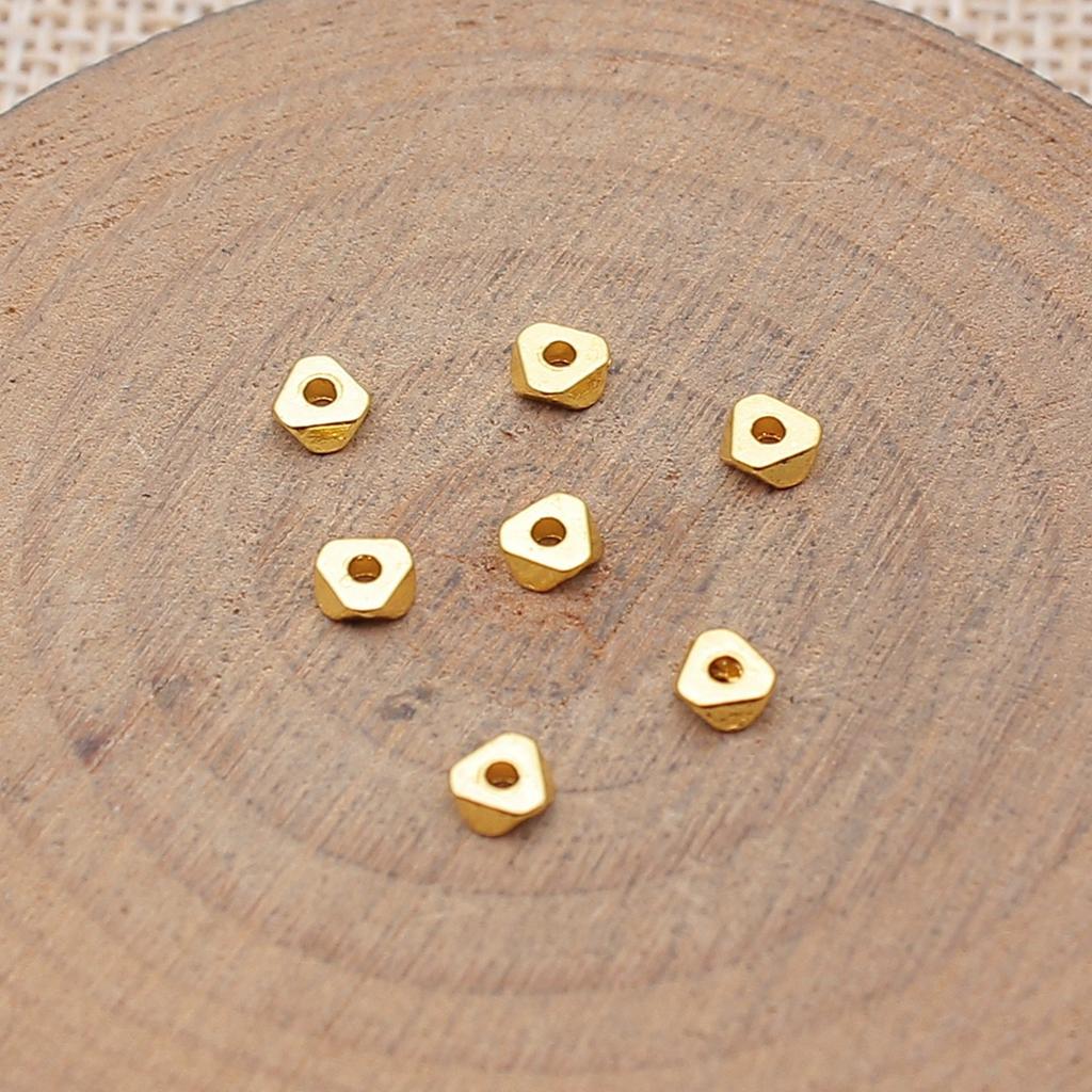 Square Round Mini Spacer Beads Metal Loose Beads For Thin Chain Bracelet Necklace DIY Jewelry Making Supplies For