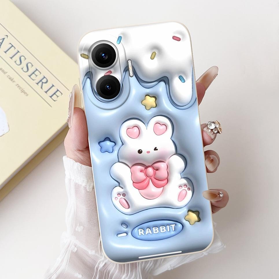 For Xiaomi Poco F7 Pro Ultra PocoF7 Poco F6 Cover Redmi Xiaomi Turbo 4 Pro Funda Flower Girly Rabbit Soft Phone Case Silicone