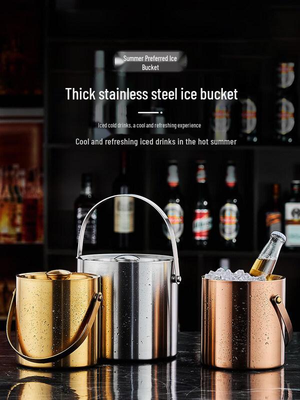 ZISIZ European Style Glass Ice Bucket