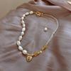 Romantic Love Heart Natural Baroque Freshwater Pearl & Yellow Crystal 14K Gold Filled Female  Sets For Necklace Bracelet