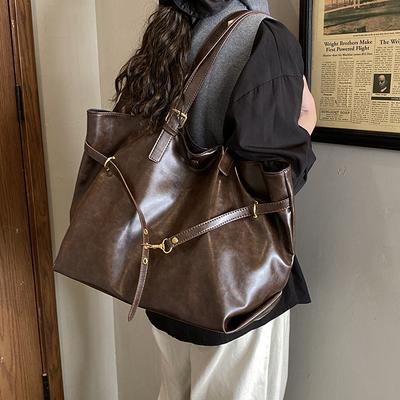 Retro Tote Bag, Simple Single-shoulder Bag for Women, Popular Commuter Tote Bag, Underarm Bag