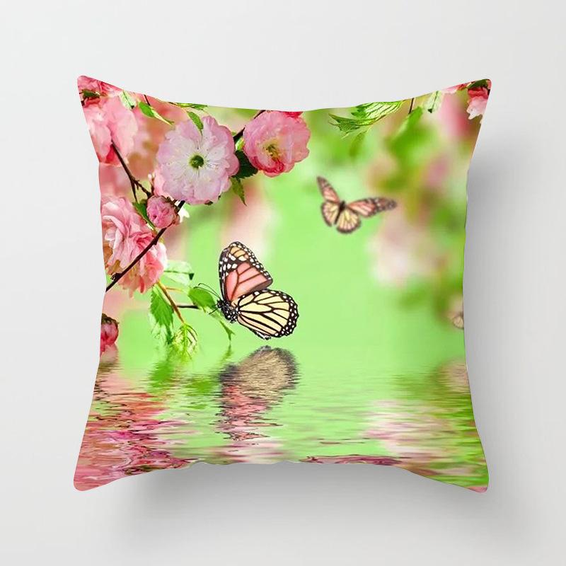 Butterfly Pattern Cushion Cover 45*45cm Seat Decorative Pillow Car Home Sofa Bed