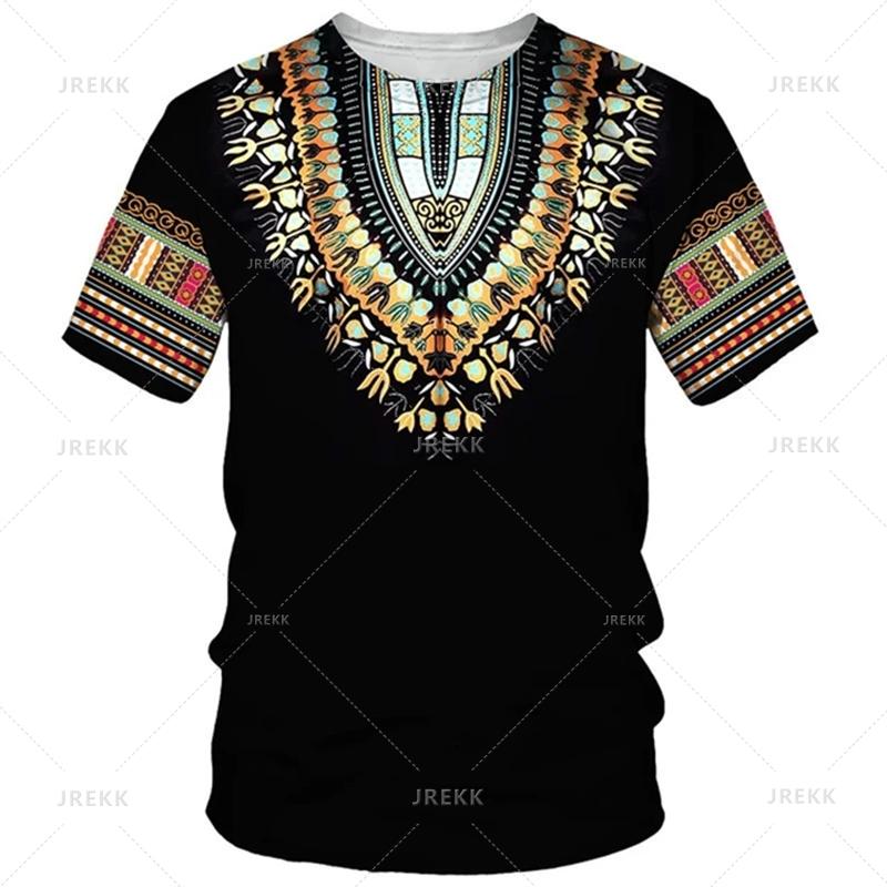Men's 3D Printed Ethnic Pattern Fashionable Streetwear T-shirt
