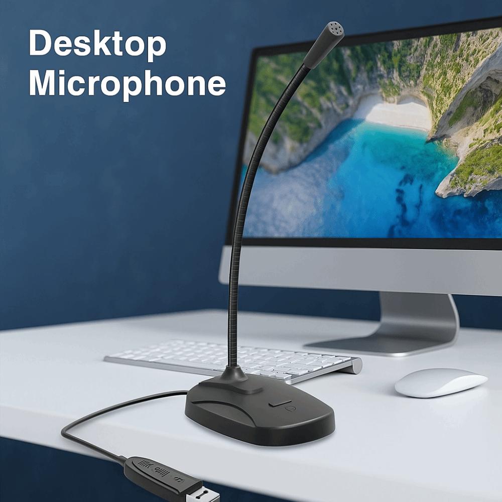 Noise Cancelling USB Desktop Microphone Adjustable Hose Condenser Microphone Video Conference