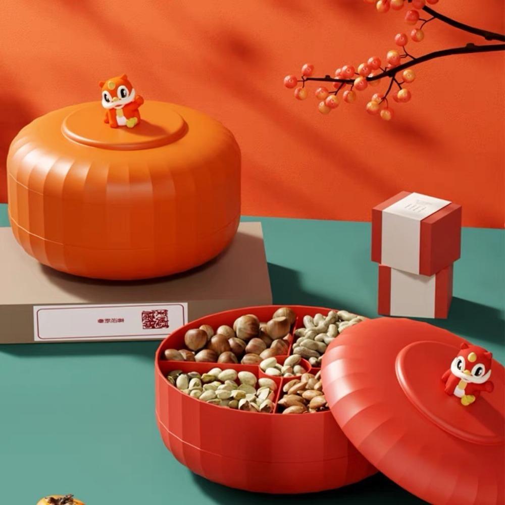 

Многослойный новогодний поднос для закусок, разделенный поднос для орехов, конфетная тарелка, подарочная коробка для закусок на весенний фестиваль Style A