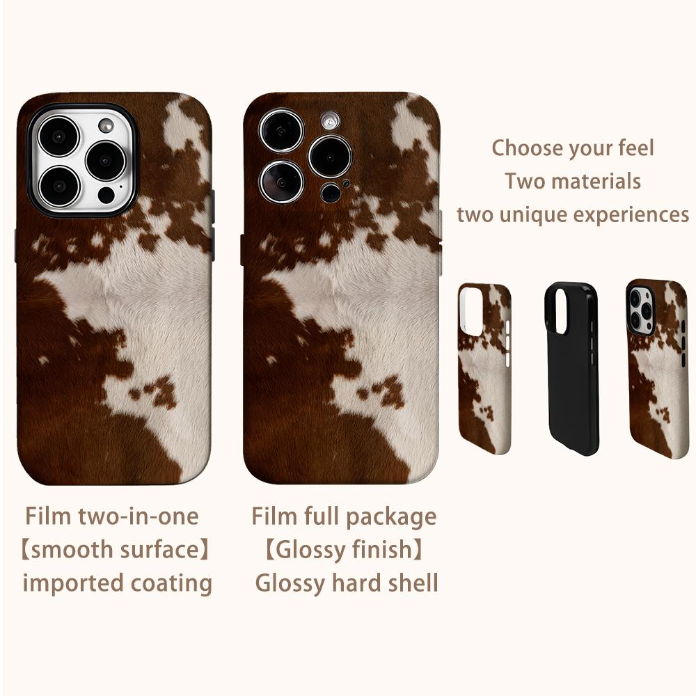 TERRA Brown Fur Phone Case for IPhone 16 15 14 13 12 11 X XS XR XSMAX 7 8 Pro Max Plus Double-layer Back Cover
