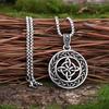 Rune Multi-Style Stainless Steel Amulet Shield Knot&Compass Pendant Necklace Men's and Women's Accessories Party Gift