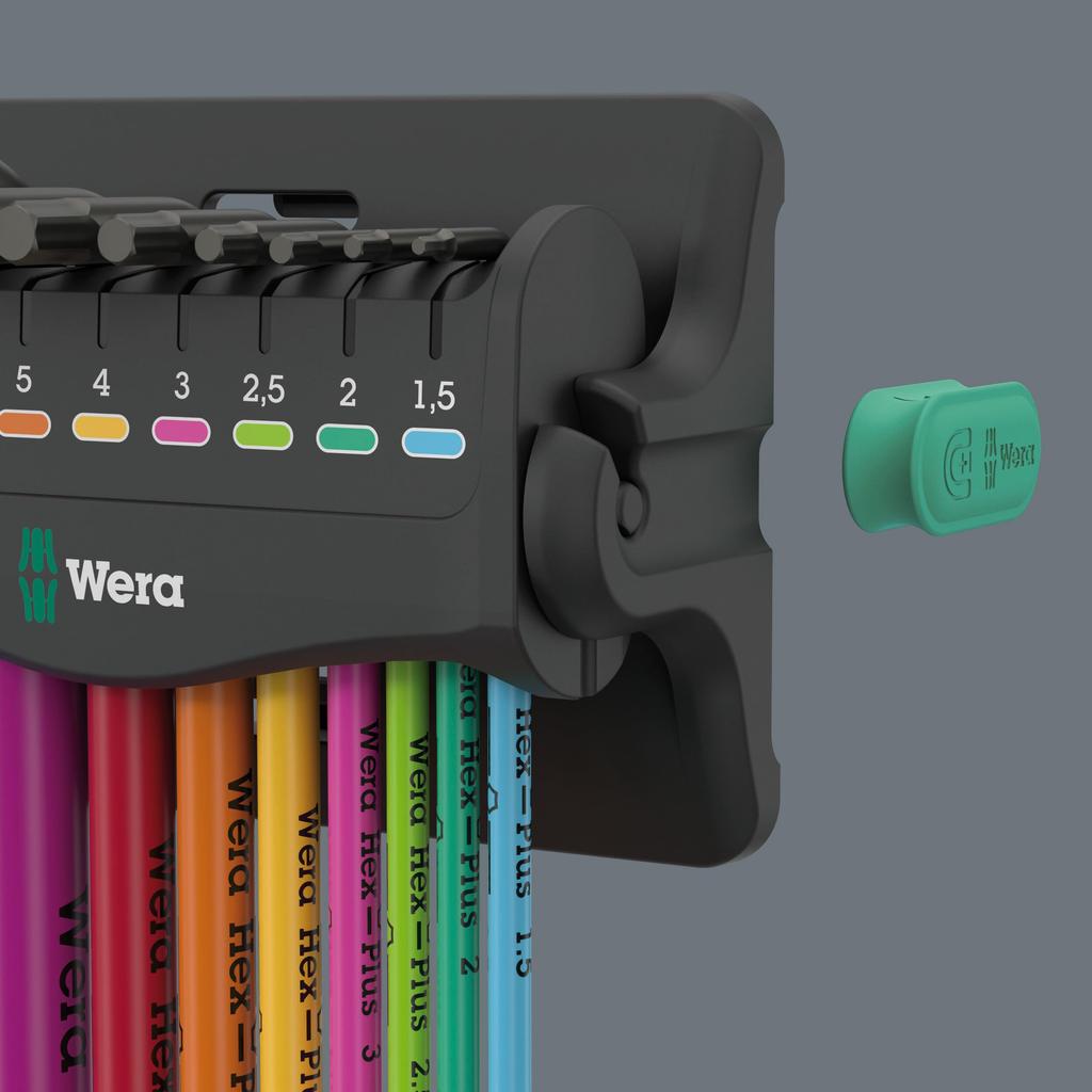 WERA Hex Plus Multicolor 3 L Key Metric Black 133165 950/9 Set, Size, Laser,