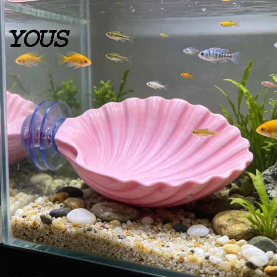 Betta Fish Habitat Accessory Hammock Shell, with Suction Cup, Resting Tank Platform, Aquarium for Sleeping Hiding Playing